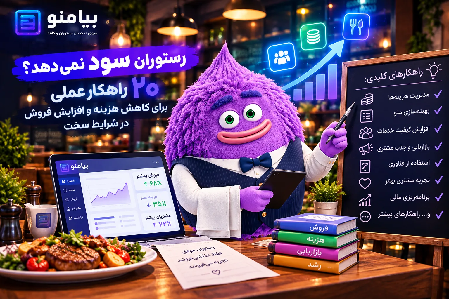ساخت منوی دیجیتال با بیامنو