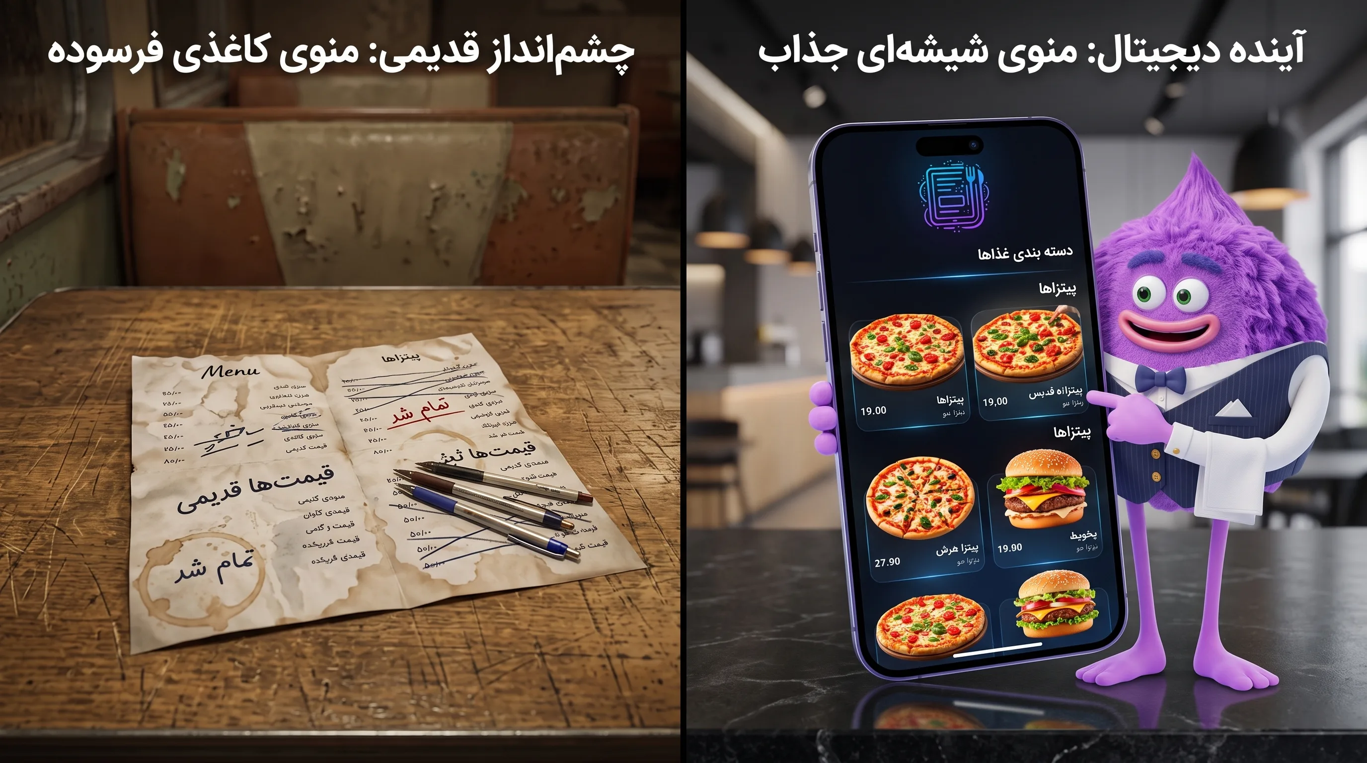 آینده منوی دیجیتال با بیامنو
