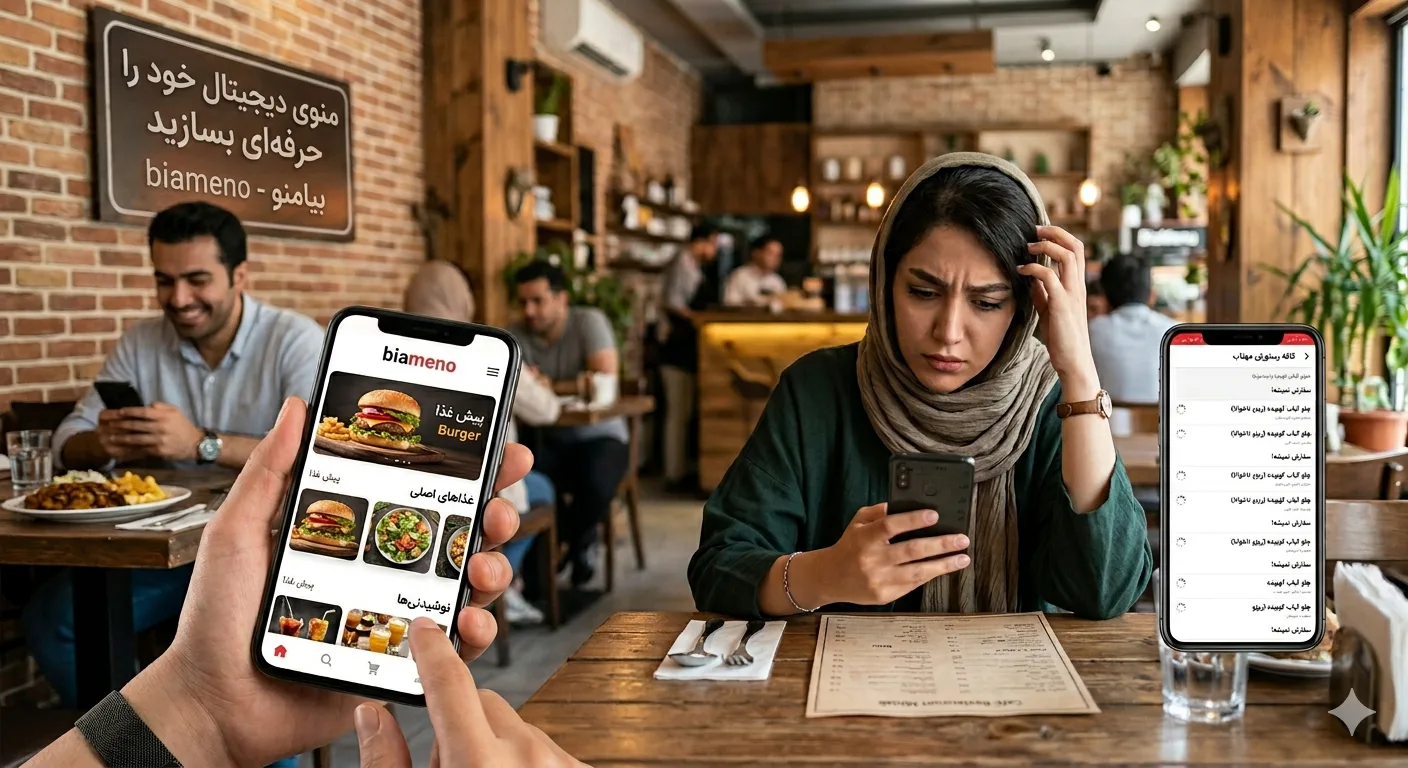 ۸ اشتباه رایج در ساخت منو دیجیتال که فروش رستوران شما را نابود می‌کند (و چطور با بیامنو جلویشان را بگیرید)