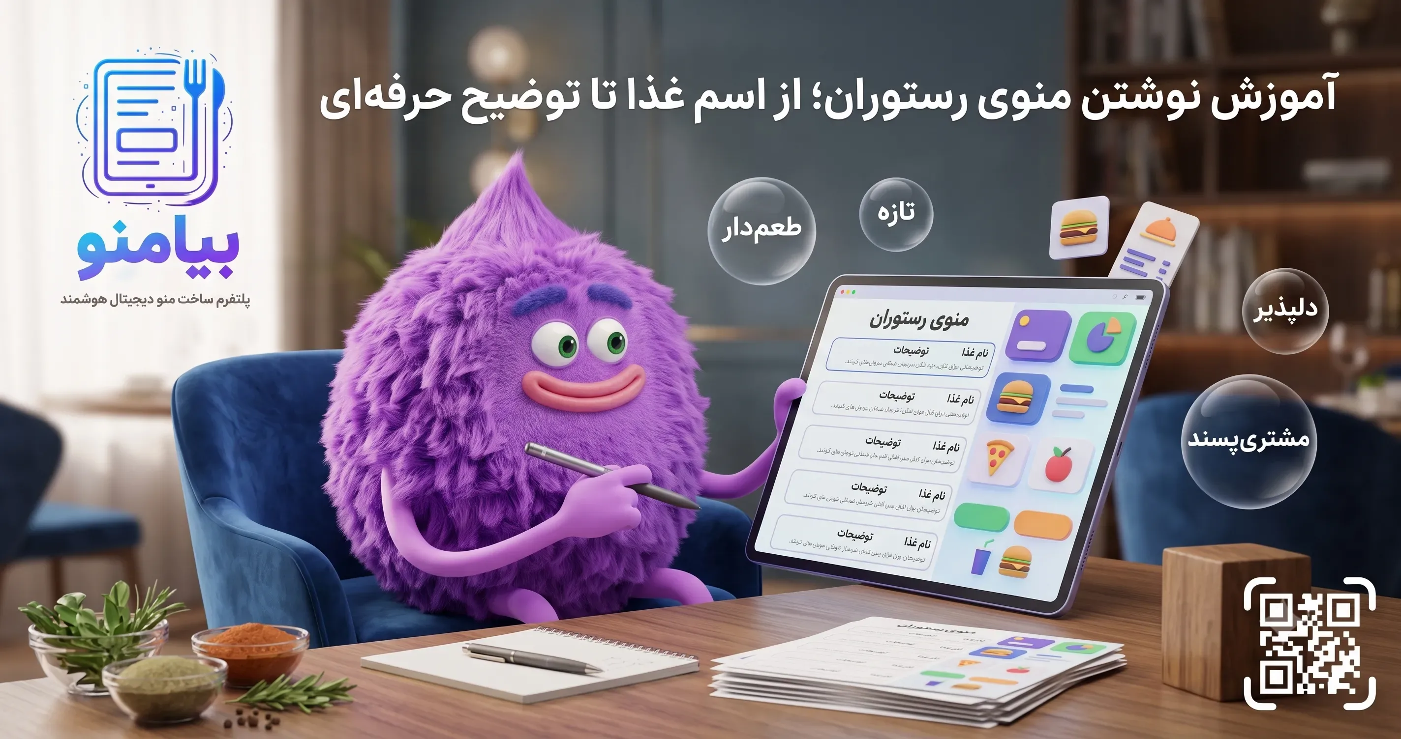 آموزش نوشتن منوی رستوران؛ از اسم غذا تا توضیح حرفه‌ای