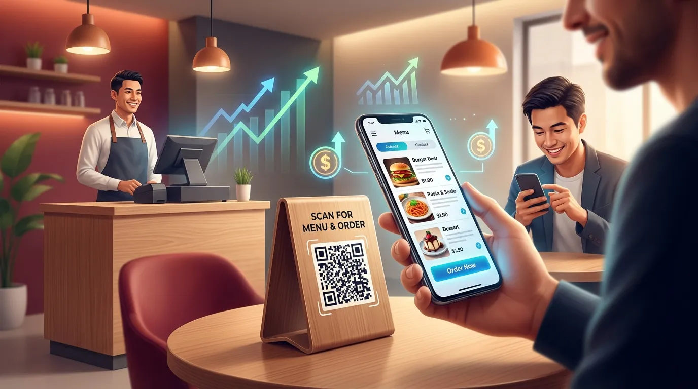 راهنمای کامل افزایش فروش رستوران با QR Code منوی دیجیتال (از اسکن تا سفارش)